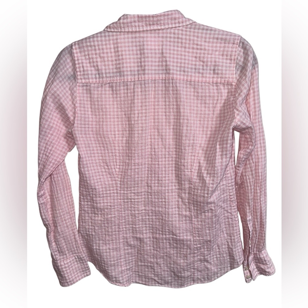 J.Crew The Perfect Shirt Pink Gingham Button Down Stretch Cotton 24” - Picture 2 of 8